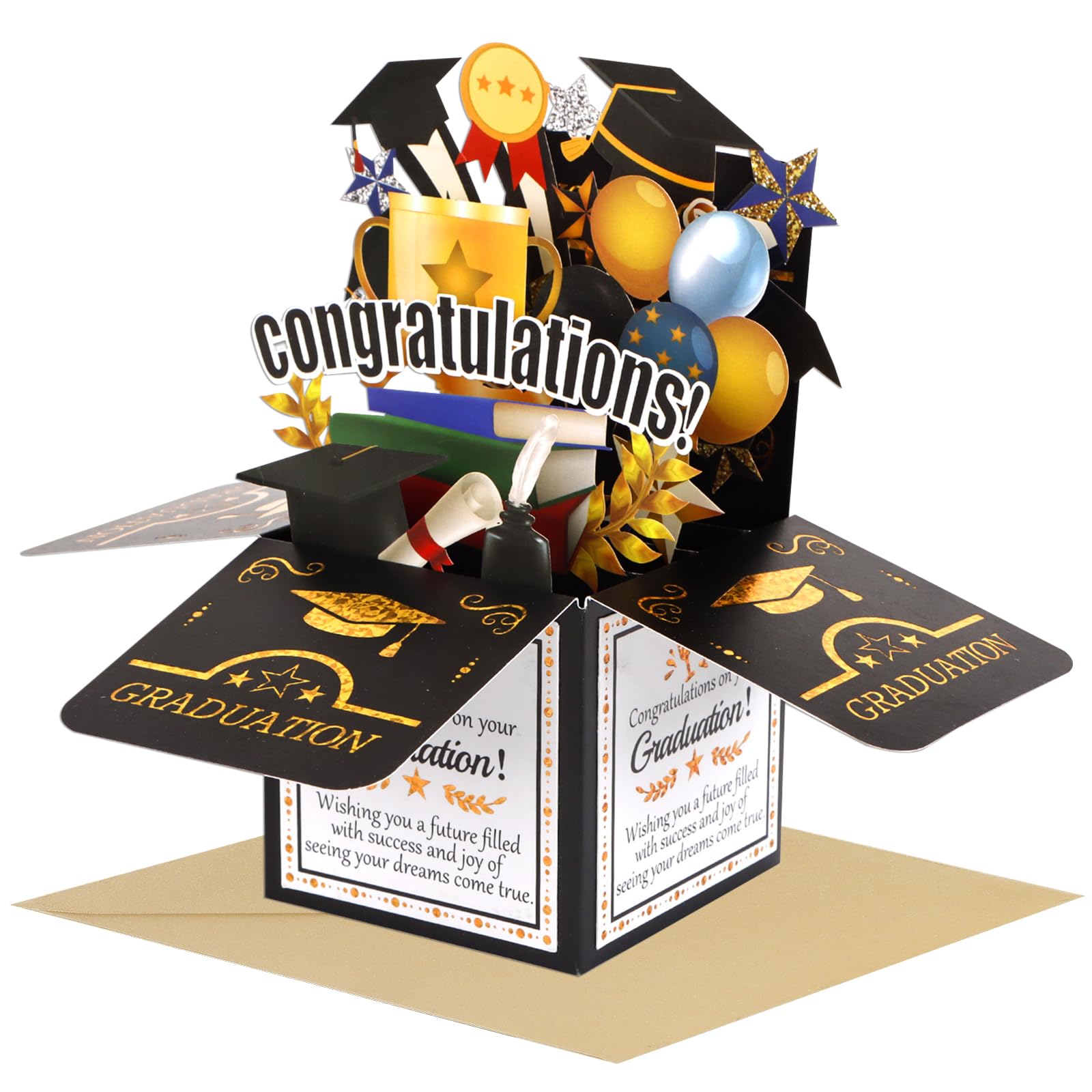 D4DREAM Graduation Pop Up Card - 3D Graduation Card 2024 with Envelope ...