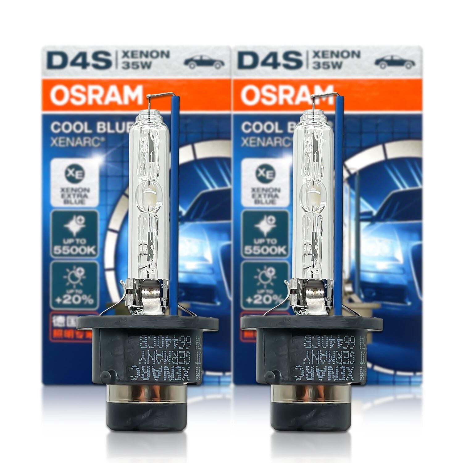 D4S: Osram 66440CB Cool Blue HID Xenon Bulbs | Pack of 2 - Walmart.com