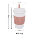thumbnail image 1 of D5 Biodegradable Coffee Water Cup with Lids Wheat Straw Cup Reusable Portable Cup Dishwasher Safe Coffee Mug Espresso Travel Cup (Pink), 1 of 7