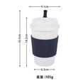 thumbnail image 1 of D5 Biodegradable Coffee Water Cup with Lids Wheat Straw Cup Reusable Portable Cup Dishwasher Safe Coffee Mug Espresso Travel Cup (black), 1 of 7