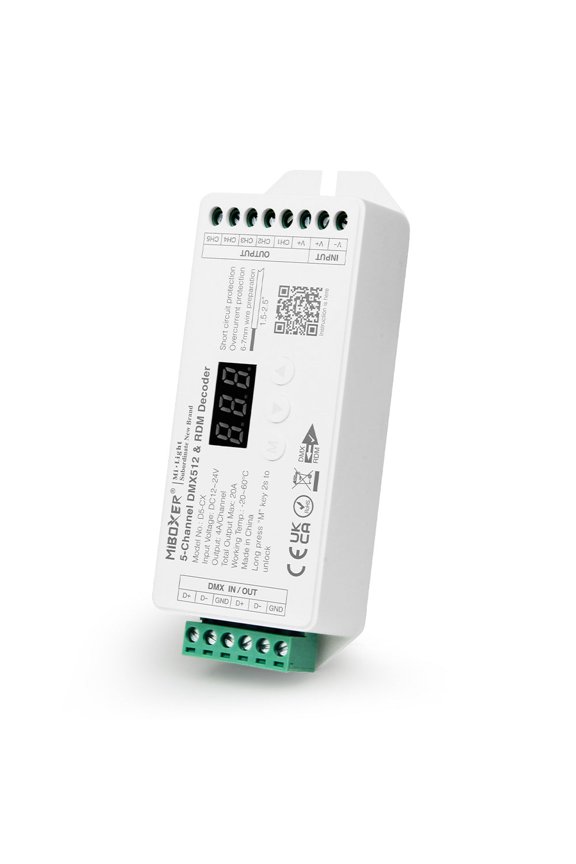 D5-CX - DMX512 5-Channel Constant Voltage DMX512 & RDM Decoder