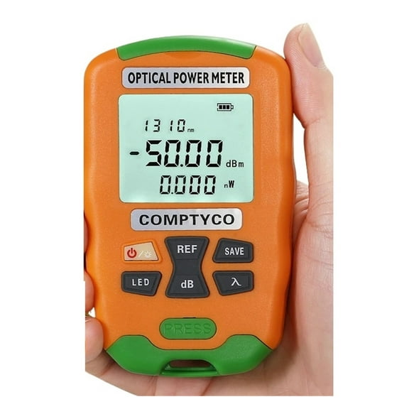 D5/D7 Handheld Mini 2 In 1 Optical Power Meter OPM Optical Fiber Tester With LED Lighting -50+26dBm ,Portable