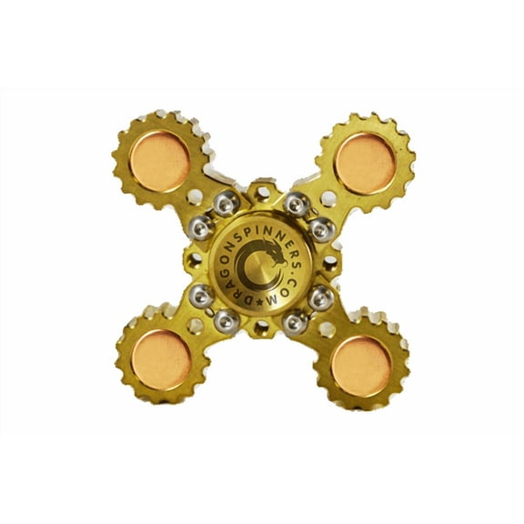 D5 Four-Winged Brass Metal Fidget Spinner Maximum Spin Time Precision Engineered Smooth & Silent Rotation Stress Relief & Focus Booster