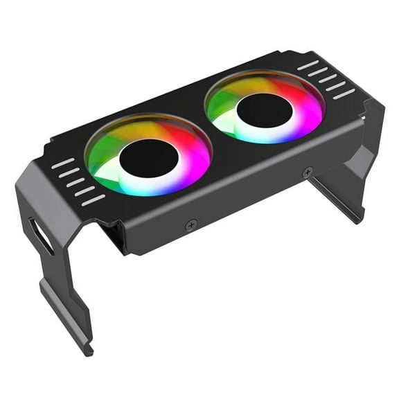 D50 ARGB Sync Heatsink Cooler 4Pin Memory Module Cooling Dual Fans ARGB Light Memory Cooling Cooler Radiator B,1 * Memory Module Radiator,Black