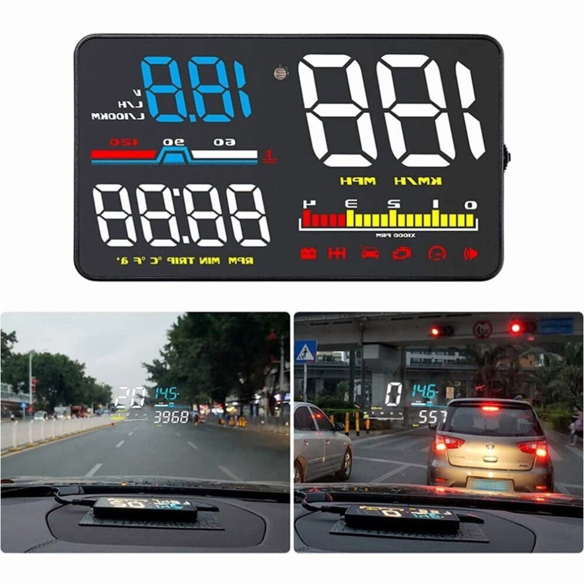 Smart Speedometer D5000 HUD Head Up Display OBD Film Smart Display Speedometer ...