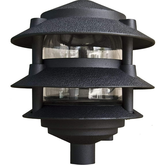 D5000-LED4-B Pagoda Fixture 3 Tier 6" TOP 1/2" Base 4W LED 120V, Black