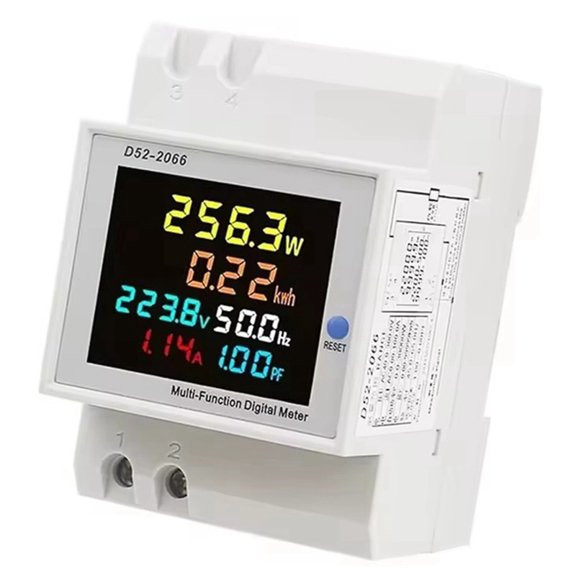 D52-2066  Meter Din Rail Electricity Usage Monitor 100A Voltmeter Ammeter Watt Kwh Frequency Power Meter D