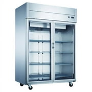 D55AR-GS2 Top Mount Glass 2-Door Commercial Reach-in Refrigerator