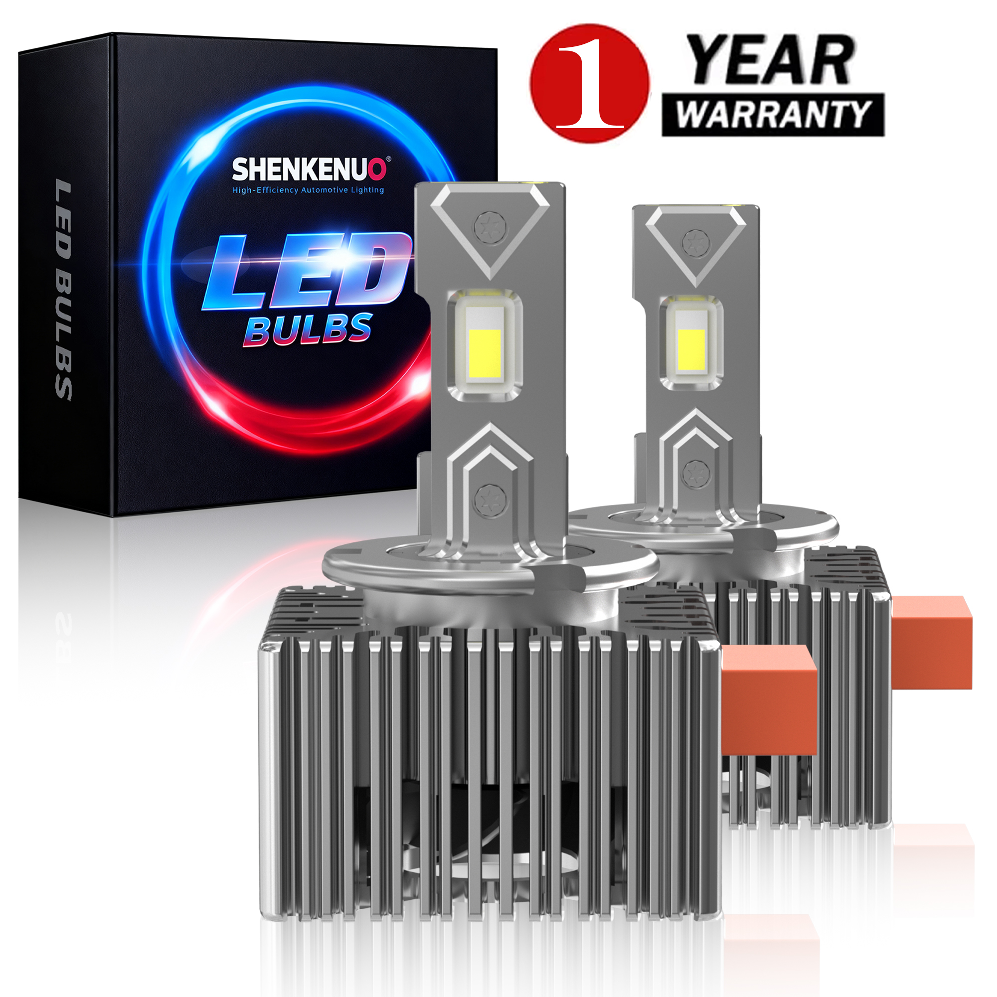 2x D5S LED Headlight Bulbs Hi/Lo Kit For 2016-2018 Chevy Silverado 1500 - 6000K, 120W, IP67