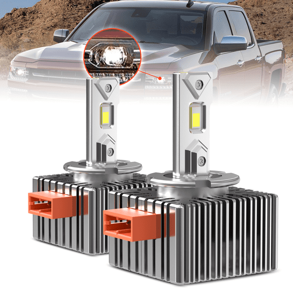 For 2016 2017 2018 2019 2020 Chevrolet Chevy Silverado 1500 Headlight 12V 35W D5S LED Bulb, LS LT LTZ SSV WT High Country Custom Truck Headlamp, 6000K Cool Bright White 35W D5S Light, 2 Pack