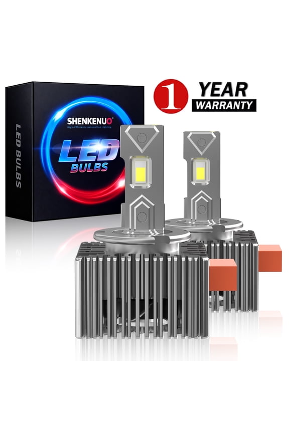 2x D5S LED Car/Truck Headlight Bulbs Xenon White Low/High Beam Replacements, Upgrade HID Lights to LED Lights