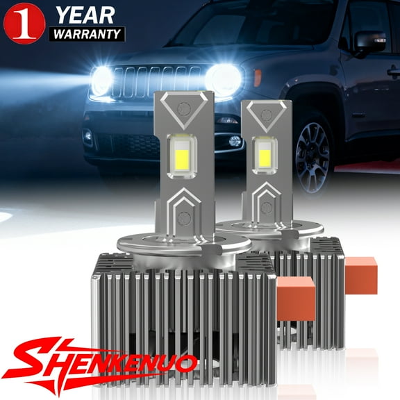 D5S LED Headlight Bulbs 120W Super Bright White, D5S D5R Wireless LED Bulb 6000K 20000LM 2pcs