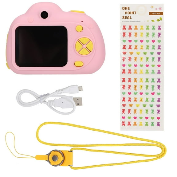 D6 2 Inch Mini Children's Digital Camera Small SLR Sports Dual Lens 1080P Camera(Pink)