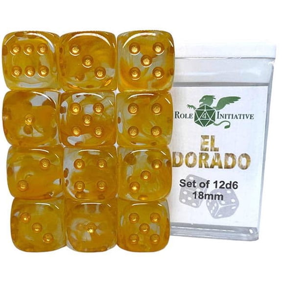 D6 Cube Dice Set - 18 mm Diffusion El Dorado 12