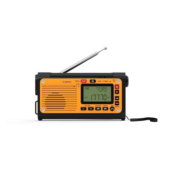 D608WB FM/AM/SW/NOAA Alert Portable Radio Emerncy Crank Weather Radio with Phone Charr, Bluetooth, Battery Operated ,Listen Anytime, Anywhere