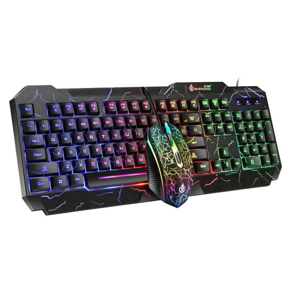 D620 Mechanical Feeling Gaming Keyboard and Mouse Combo, Rainbow Gaming Keyboard and Mouse Set, LED Multicolor Changing Backlight Mouse