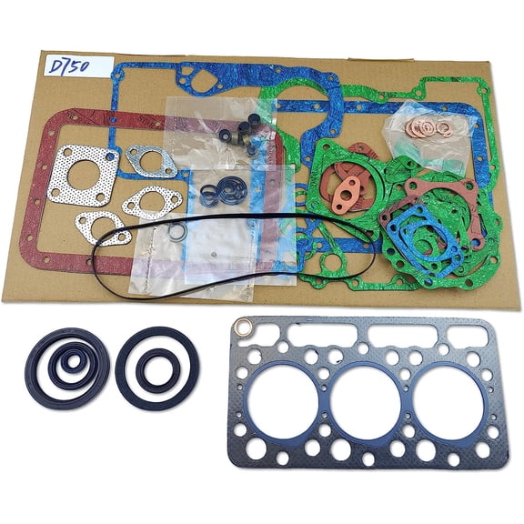 D750 Full Head Gasket Set Kit for Kubota D750 D750B Engine B5200 B7100 B5200D B7100HST-DT Tractor 220 320 Excavator Bobcat 453C 443 Loader