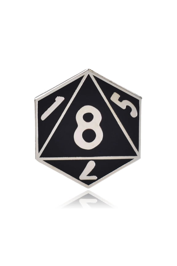D8 Eight-Sided Die Hard Enamel Lapel Pin