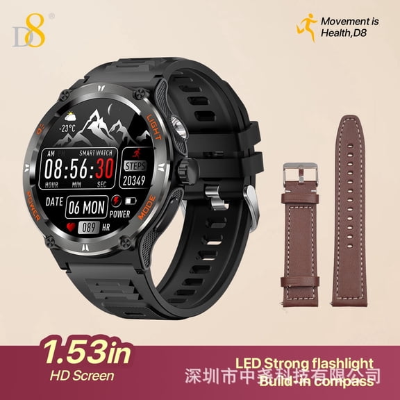 D8 Smart Watch Elegant Slim Disruptive Fashion Design 1.53 Inch High Bright HD Full Touch Screen 3ATM Waterproof