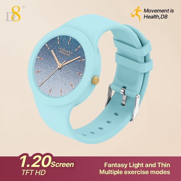 D8 Smart Watch for Women, 1.83 Inch Full Touch HD Color Screen Smartwatch with Wireless Bluetooth Calling & Music Control, IP67 Waterproof Fitness Tracker - Accurate Heart Rate Monitor