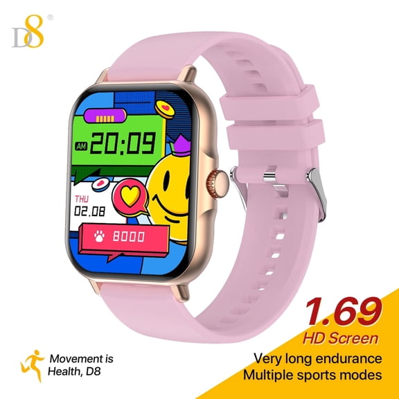 D8 Smart Watch for Women, Fitness Tracker wth Waterproof Health Monitor for Heart Rate, Blood Oxygen8Sleep, 1.69" Touch Scree