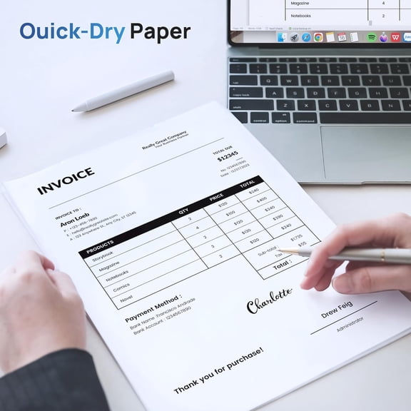 D820 Thermal Printer Paper 8.5 x 11 Inch US Letter Size, Advanced Thermal printing Paper Compatible with D820 Portable Printer, 100 Sheets
