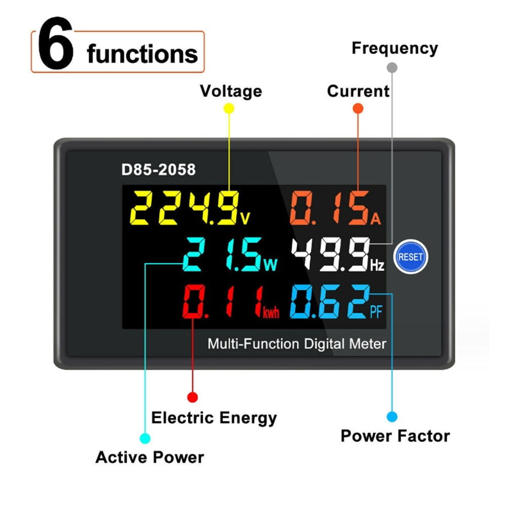D852058 Digital Voltage/Current meter Singlephase AC Power Factor