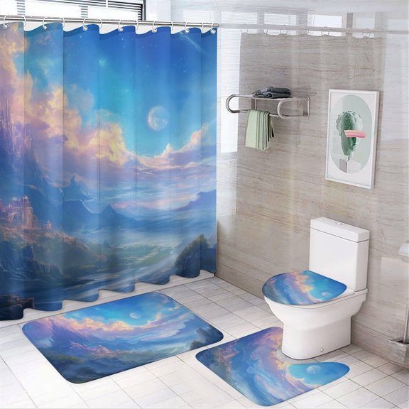 D880a442-8444-40b0-a1ea-6d7ab92382bb Shower Curtain Waterproof Bathroom Curtain Set with Hooks Home Decor Bathroom Curtains