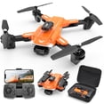 thumbnail image 1 of D89 Drone with Camera for Adults and Kids, FPV RC Quadcopter with 4K HD Dual Camera and Obstacle Avoidance, 3 Batteries, Orange, 1 of 11