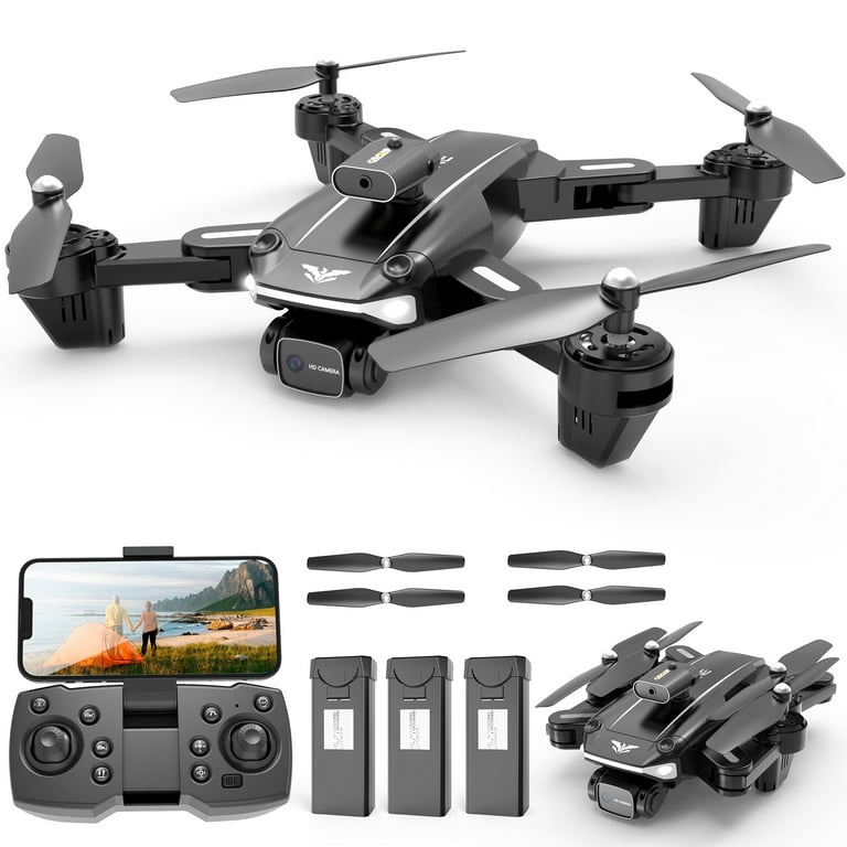 D89 RC Drone with 4K HD Dual Camera for Adults and Kids, FPV RC Quadcopter  with Intelligent 3 Sides Obstacle Avoidance, Great Gift for Kids and
