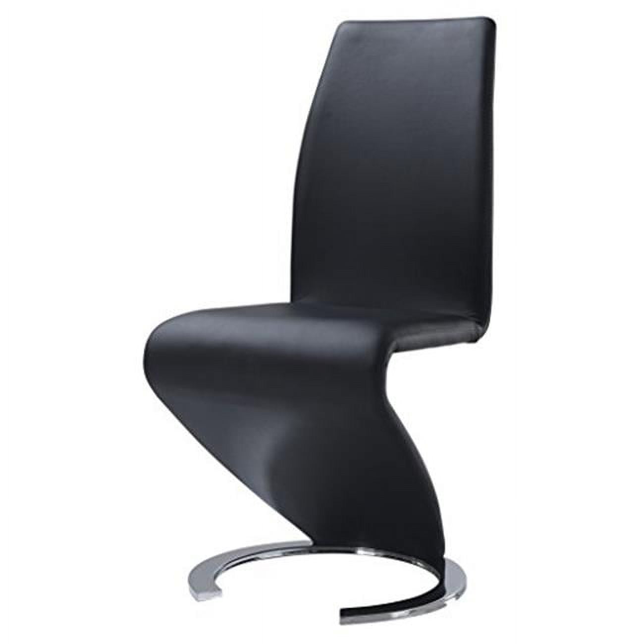 Black Faux Leather Upholstered Metal Side Chair
