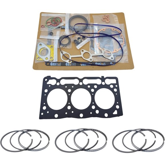 D905 Full Gasket Kit + Piston Rings For Kubota D905 D905E B905B B905H Engine B1700DT BX2200D BX23LB Tractor Bx22 Compact Tractor With Loader And Backhoe STD piston ring set