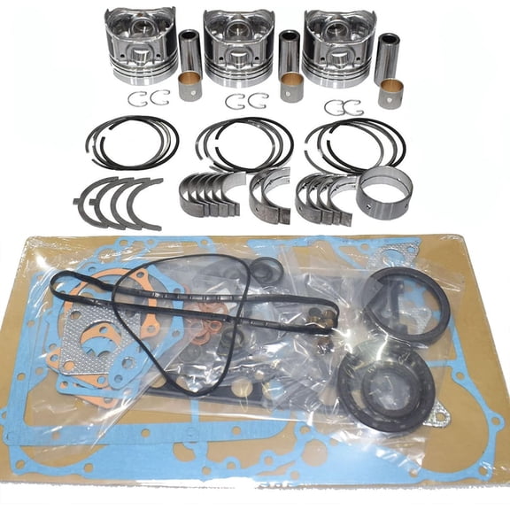 D905 Rebuild Kit Piston+Main/Con Rod Bearing+Full Gasket Kit Fits for Kubota D905 D905E D905B D905BH Engine B1700DT BX2200D BX23LB BX22 Tractor