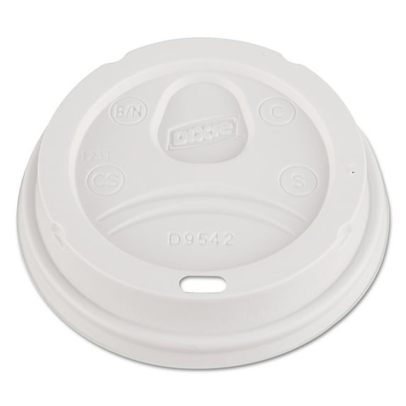 D9542W Dome Lid for 10-16 Ounce PerfecTouch Cups and 12-20 Ounce Paper Hot Cups, White 100 Lids