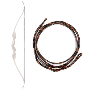 D97 Recurve Bow String, 16 Strands Handmade Flemish Twist Bowstring Replacement, Multiple AMO Sizes 56"-62", High Performance HMPE String for Traditional Longbow & Recurve Bow