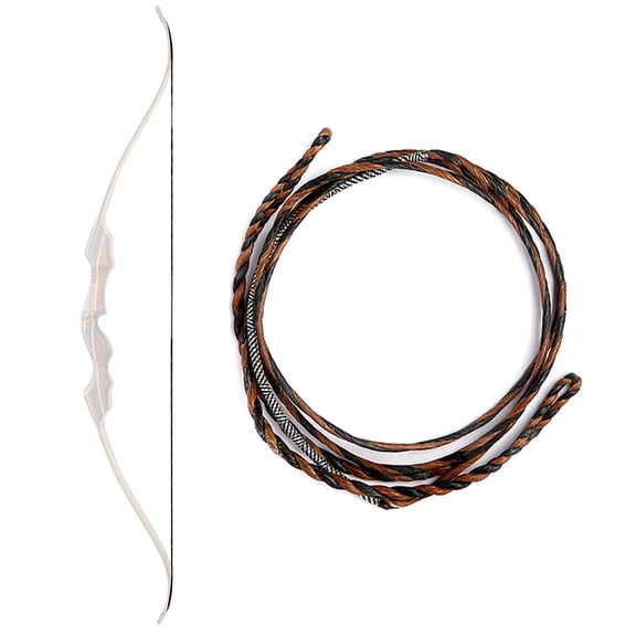 D97 Recurve Bow String, 16 Strands Handmade Flemish Twist Bowstring Replacement, Multiple AMO Sizes 56"-62", High Performance HMPE String for Traditional Longbow & Recurve Bow