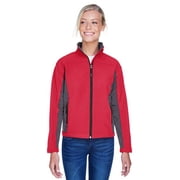 D997W Devon & Jones Ladies Soft Shell Colorblock Jacket Red/Dark Charcoal M