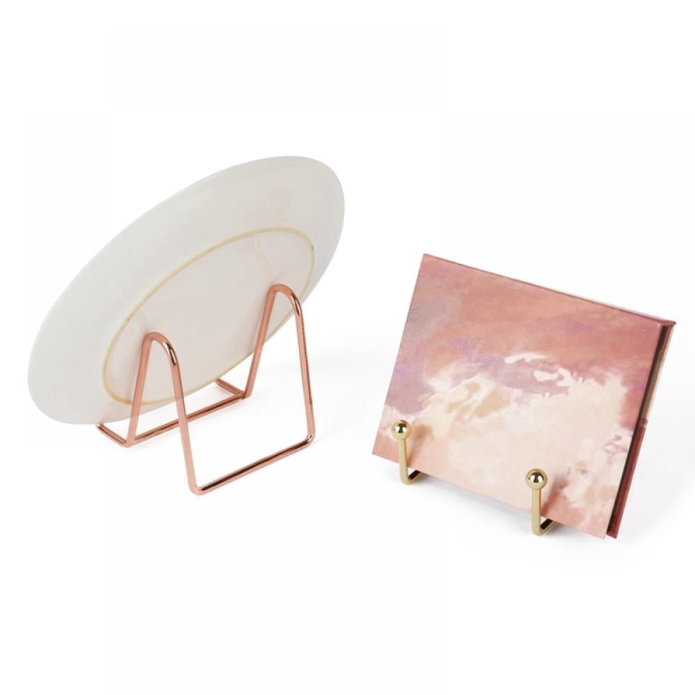 12 Pack 3 Size Improved Anti-Slip Plate Stands For Display, Gold Iron