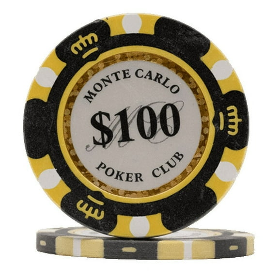 DA VINCI 14 Gram Clay Monte Carlo Poker Club Poker Chips Pack of 50 Black Chips