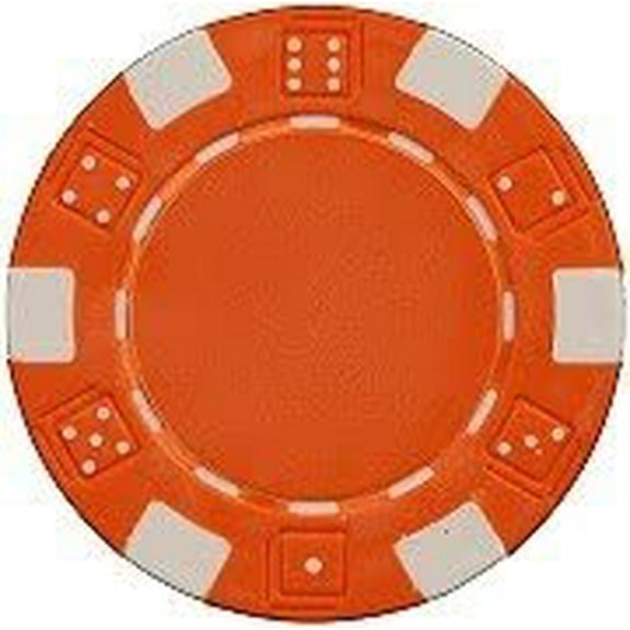 DA VINCI 50 Clay Composite Dice Striped 11.5 Gram Poker Chips, Choose from 11 Colors Orange