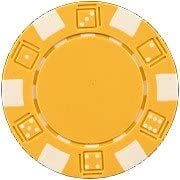 DA VINCI 50 Clay Composite Dice Striped 11.5 Gram Poker Chips, Choose from 11 Colors Yellow