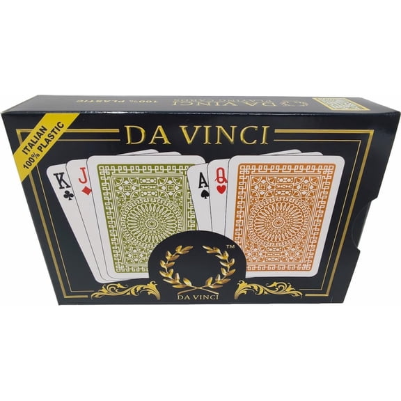 DA VINCI Palermo 100% Plastic Italian Playing Cards Poker Size Regular Index