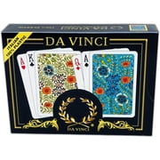 DA VINCI Fiori 100% Plastic Italian Playing Cards Bridge Size Regular Index