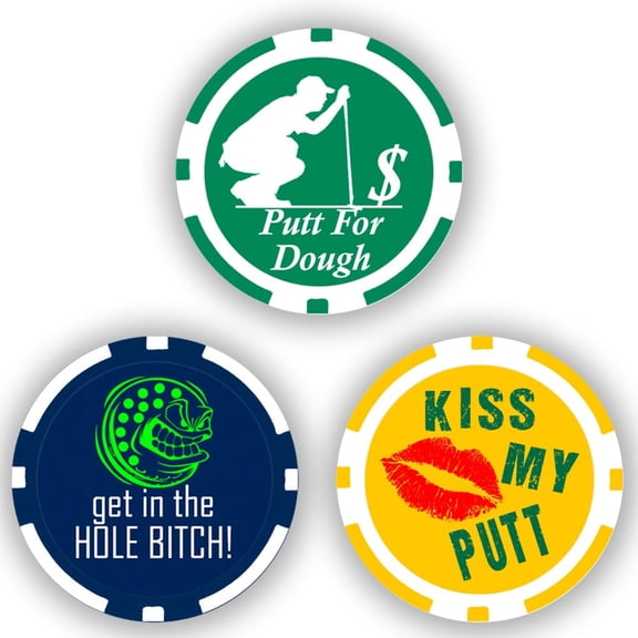 DA VINCI Golf Ball Marker Poker Chip Collection, 11.5 Gram Chips (3-Pack)