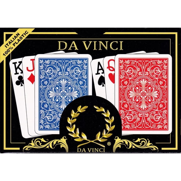 DA VINCI Luna 100% Plastic Italian Playing Cards Poker Size Large Index