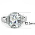 thumbnail image 1 of High polished (no plating) Stainless Steel Ring with Cubic in Clear for Women Style DA024, 1 of 3