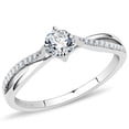 thumbnail image 1 of High polished (no plating) Stainless Steel Ring with AAA Grade CZ in Clear for Women Style DA035, 1 of 4