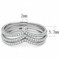 thumbnail image 1 of High polished (no plating) Stainless Steel Ring with AAA Grade CZ in Clear for Women Style DA061, 1 of 4