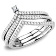 thumbnail image 1 of High polished (no plating) Stainless Steel Ring with AAA Grade CZ in Clear for Women Style DA061, 1 of 5