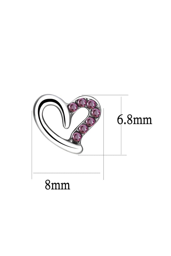 High polished (no plating) Stainless Steel Earrings with AAA Grade CZ in Ruby for Women Ruby Stone Color Style DA082
